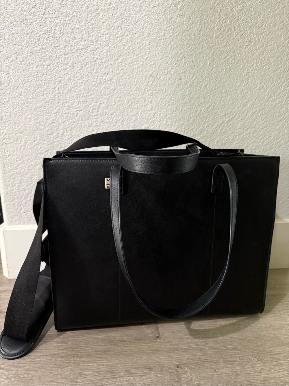 BEIS Black Large Work Tote